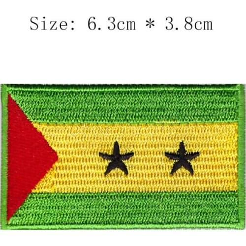 Sao Tome and Principe embroidery flag star patch world country emblem for motorcycle club coat iron on sew on left chest shirts
