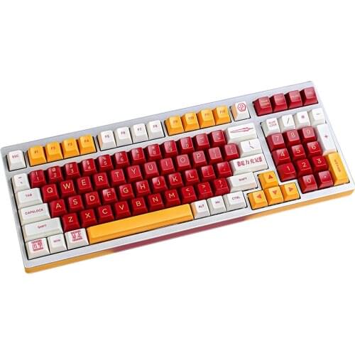 Yagekeycap 151Pcs Keys Red White Keycaps SA ABS Keycaps Set For DIY 60% 87 TKL 104 108 MX Switches Mechanical Keyboard