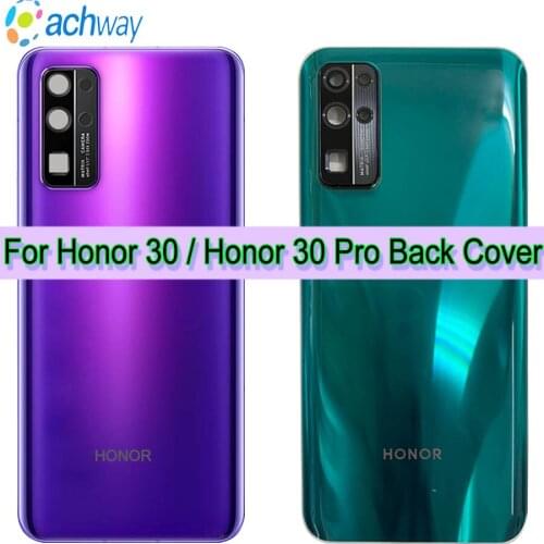 Back Glass For Huawei Honor 30 Pro Battery Cover Rear Panel Door Housing Case + Glue Honor 30 Battery Cover Honor30Pro Housing