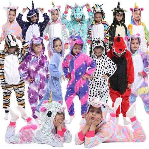 Winter Unisex Adult Stitch Flannel Kigurumi Suits for Children Anime Cartoon Onesie Unicorn Panda Hooded Women‘s Home Jumpsuit