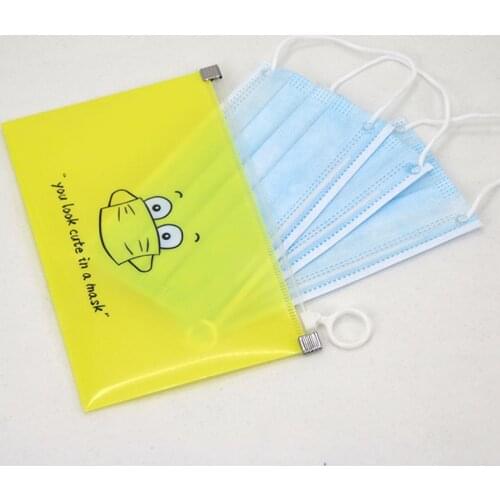 1PC Face Mask Zipper Storage Bag Plastic Creative Cartoon Portable Reusable Mask Sealed Packaging Bag Home Outdoor Travel Goods