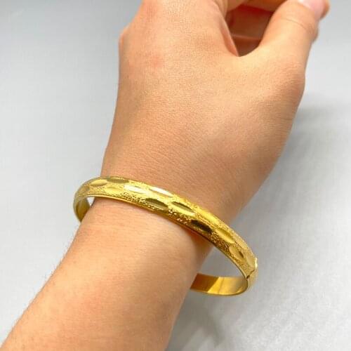 1Pcs Dubai Gold Color fashion Bangles For women man Bangles African bridal Wedding Jewelry gifts bracelet jewelley