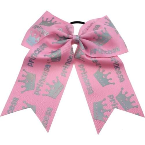 10 ps/lot Hair Accessories 8'' Cheer Bows For Girls Grosgrain Ribbon Hair Bow With Elastics for Kids Handmade Girls Gum for Hair