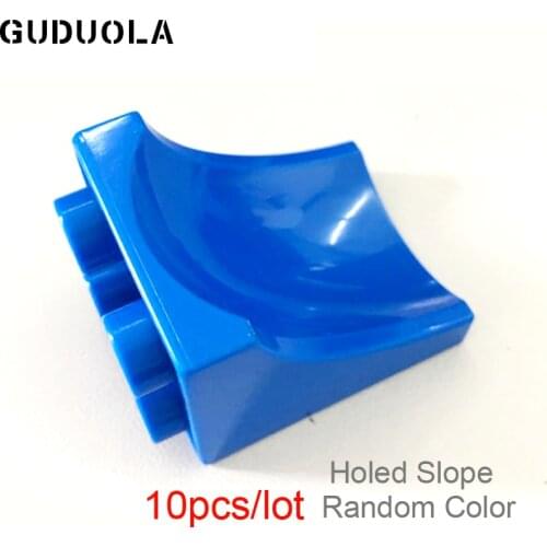 10pcs/lot Holed Slope Big Bricks Marble Race Run Maze Balls Track Funnel Blocks Building Blocks Toys