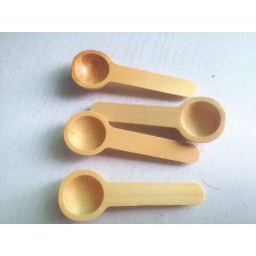 1000pcs 1g Professional wooden 1 Gram Scoops/Spoons For Food/Milk/Washing Powder/Medcine nautra Measuring Spoons