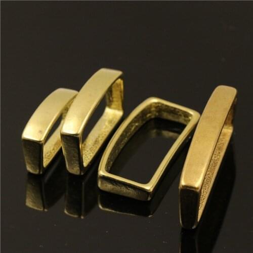 2pcs Solid Brass Belt Keeper D Shape Belt Strap Loop Ring Buckle for Leather Craft Bag Strap Belt 16mm 20mm 25mm 32mm 40mm