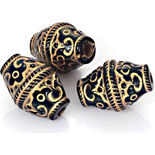 250 pc/Lot Antique Style Design Acrylic Beads Rhombic Plastic Spacer Beads With Gold Lined For Women Bracelet DIY Jewelry Making