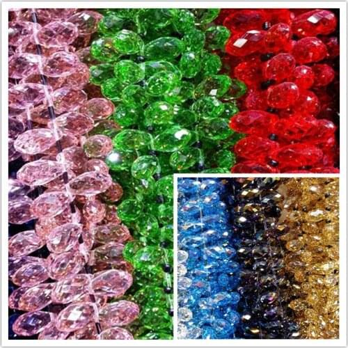 50Pcs/Pack 20*10MM Teardrop Crystal Glass Bead Strand Jewelry Beads Findings & Accessories