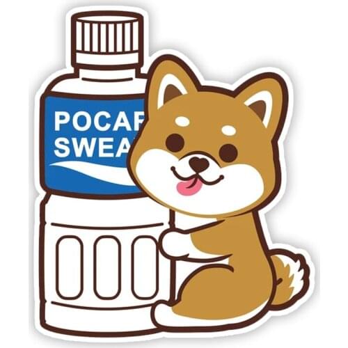 A0170# 13 cm/17 cm Self-Adhesive Decal Cute SHIBA INU Dog Car Sticker Waterproof Auto Decors on Bumper Rear Window Laptop