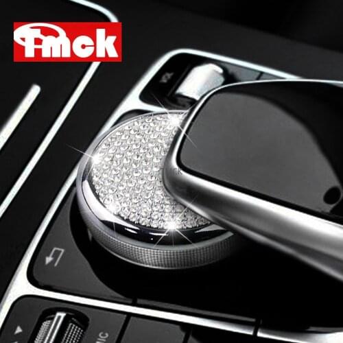 Car Center Control Mouse Multimedia Button Knob Adjustment Diamond Cover Trim For Mercedes Benz C E GLC Class W205 W213 X253 NEW