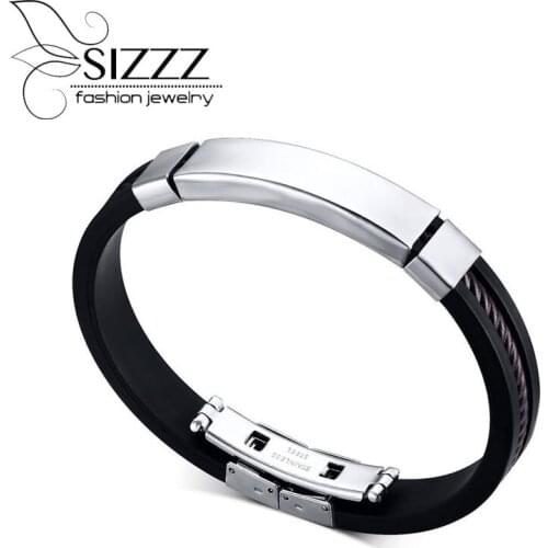 Joyme ID Friendship Bracelets Women And Men Double Safety Clasps 316L Stainless Steel Hiphop Geometric Fashion Bracelet