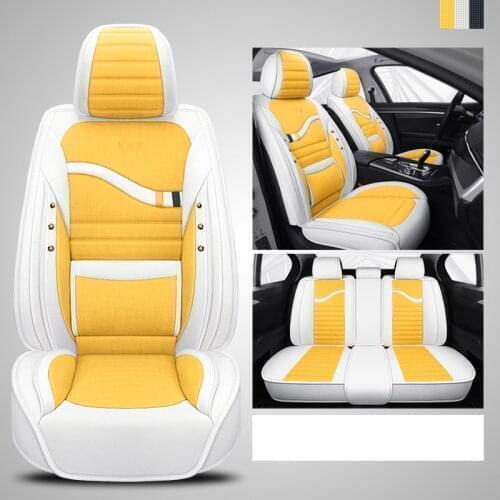 Flax Material Car seat covers For jeep compass grand cherokee wk2 wj 1999 2004 renegade rubicon patriot accessories