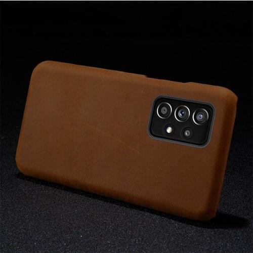 LANGSIDI Genuine Leather Phone case For samsung a72 a52 S20 fe s21 plus s10 lite a71 a51 a31 m31 m21 Luxury Retro leather cover