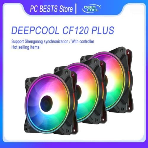 DEEPCOOL CF120 PLUS 3 in 1 Computer case fans 5V/3PIN Addressable RGB CPU Quiet fan For AURA SYNC With controller