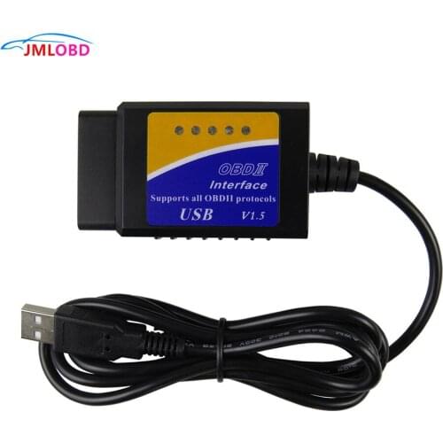 Elm327 USB OBD2 OBDII Scanner ELM 327 USB V1.5 Car Diagnostic Interface Scanner Tool ELM-327 V 1.5 OBD 2 Diagnostic-Tool