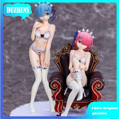 100% Original genuine Re:Zero kara Hajimeru Isekai Seikatsu REM RAM BRA PVC Action Figure Anime Figure Model Collection Toys