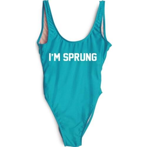 I'M SPRUNG swimwear Female summer clothing bodysuit one pieces women mesh bodysuit high cut jumpsuit bathing suit beachwear