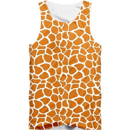 IFPD EU Size Vest Men New Gyms 3D Tank Tops Print Giraffe Stripes Casual Plus Size 6XL Costume Unisex Summer Sleeveless Shirt