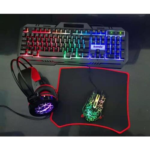 Wired Gaming Keyboard Mouse Headphone Combo Mousepad Backlit Mouse and Keyboard Combo Keyboard Teclado Computer Accessories