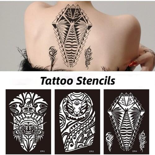 Indian Henna Rose Lace Flower Tattoo Stencil Women DIY Body Legs Arm Art Airbrush Painting Mandala Tattoo Stencil Template