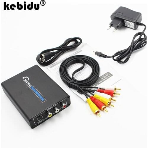 Kebidu HDMI to AV and S-video Adapter Converter HDMI to 3RCA AV CVBS Composite & S-Video Converter Adapter Support 720P/1080P