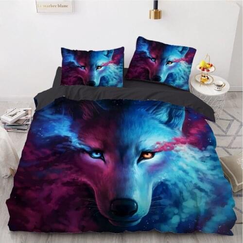 3D Bedding Sets Europe Queen King Duvet Cover Set 3PCS Blanket Quilt Comforter Case Pillowcases Bed Set Animal Wolf