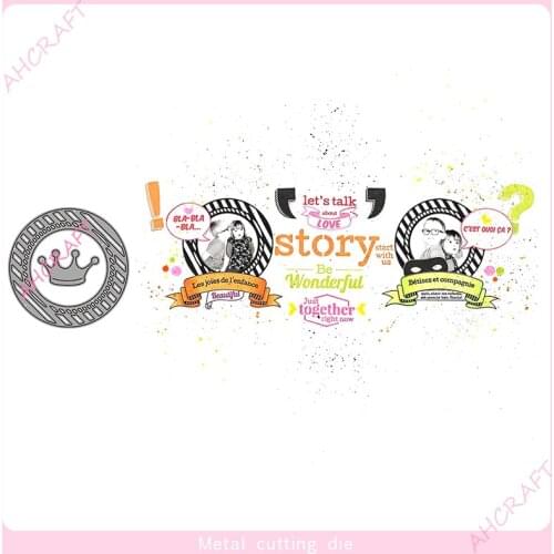 Crown and circle Metal Cutting Dies for DIY Scrapbooking Photo Album Decorative Embossing PaperCard Crafts Die 2021