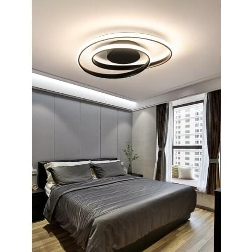 Round Modern Led Ceiling Lights For living Room Bedroom Study balcony kitchen Home Black gold AC90-260V Ceiling Lamp Fixtures