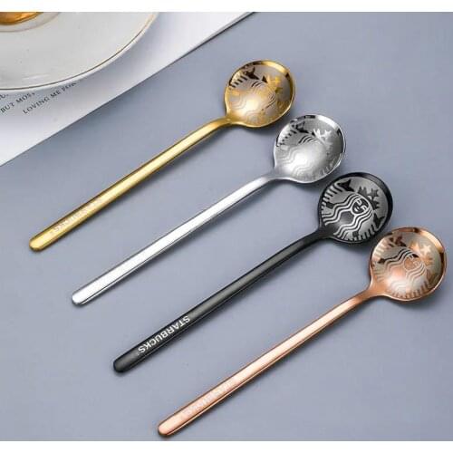 Ins Simple Creative Personality Spoon Coffee Stirring Spoon Girls Classic 304 Stainless Steel Dessert Mug Spoon