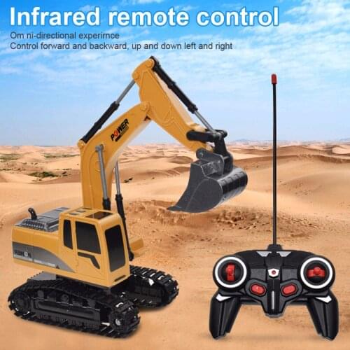 RC Trucks Mini Remote Control Bulldozer 1:24 Alloy Plastic Engineering Car Dump Truck Crane Excavator Electric Vehicle Toys Gift
