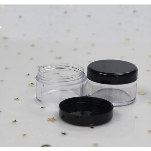 30g 30ml/1oz Refillable Plastic Screw Cap Lid with Clear Base Empty Cosmetic Jar for Nail Powder Bottle Eye Shadow Container