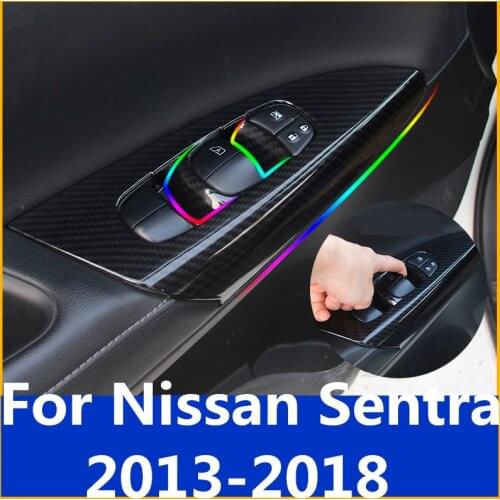 Interior modified armrest panel with glass lifting panel Interior decoration car Accessories For Nissan Sentra 2013-2018