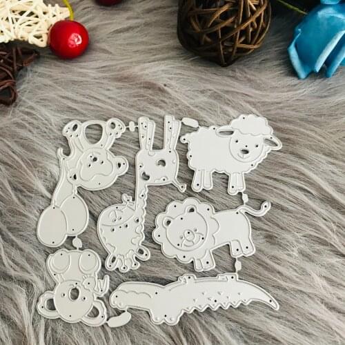 Lovely animal set panda sheep monkey lion crocodile giraffe Metal Cutting Dies Set DIY Craft Paper Making Template #18
