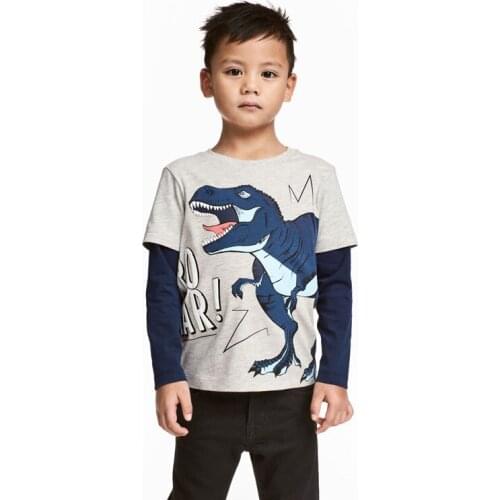New Boy Clothes Kids Clothing Dinosaur Girls Clothes Children Clothing Cartoon Boys T-shirt Girl Shirts Baby Top for Kid