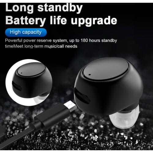 New Mini Single In-ear Sports 5.0 Bluetooth Headset Android IOS Earbud Wireless Stereo Earphone With Mic HD Noise Cancel