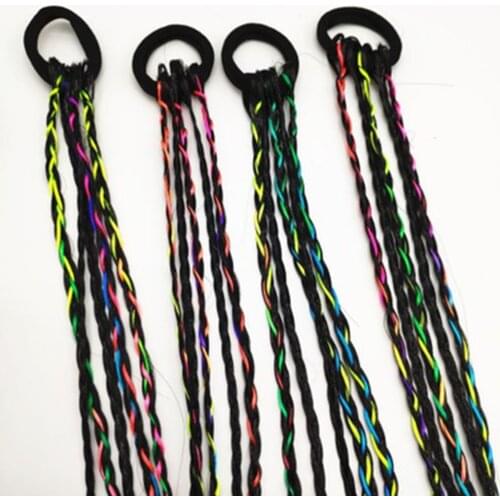 New Headband Girls Twist Braid Rope Simple Rubber Band Hair Accessories Kids Wig
