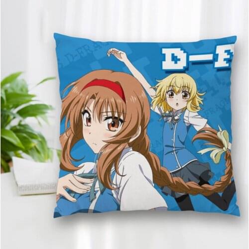 Custom Anime D-Frag! Pillowcase With Zipper Bedroom Home Office Decorative Pillow Sofa Pillowcase Cushions Pillow Cover