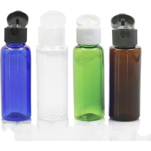 Plastic Bottle 20ml Flip Cover Empty Bottle Empty Cosmetic Container Transparent Cap Packaging Empty Brown Plastic Bottle 50pcs