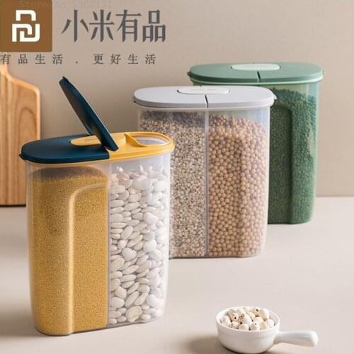 Youpin 2500mL Food Storage Container Plastic Kitchen Refrigerator Storage Box Multigrain Storage Tank Transparent Sealed Cans