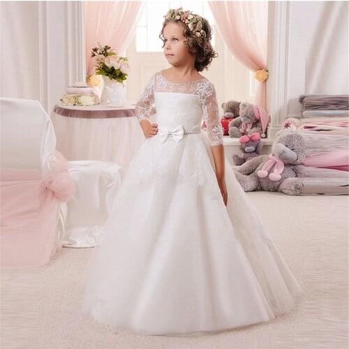 Flower Girl Dresses Princess Dress For Weddings First Communion Dress Special Occasion Pageant Dress With Bow