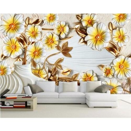 Custom photo wallpaper Romantic Flower Stereo Mural TV Wall Decorative Painting wallpaper for walls 3 d papier peint