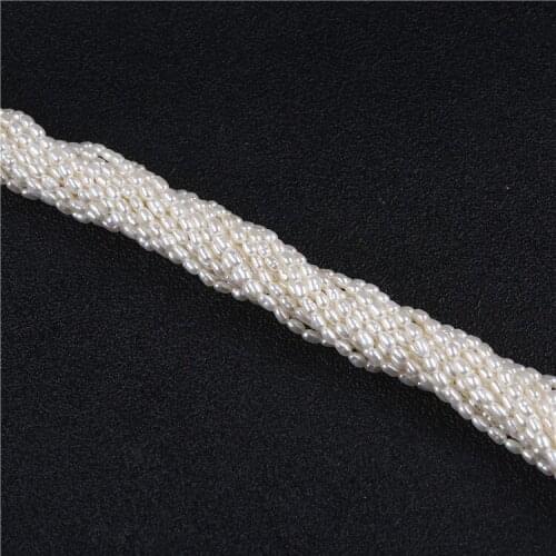 Low price 2-3mm rice shape real pearl strands for sale