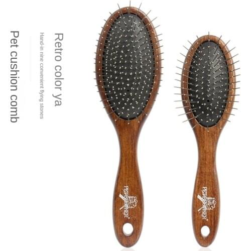 Dog comb Pet comb cats and dogs cleaning and beauty products hair wooden handle stainless steel portable airbag massage needle