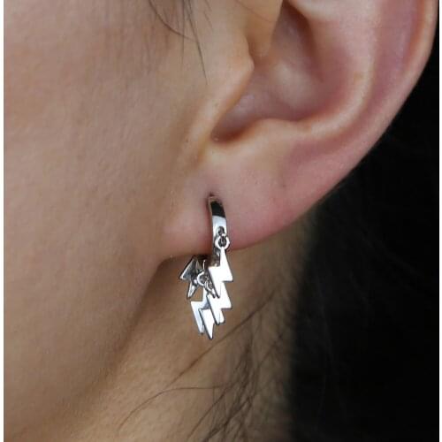Gold color silver color lighting thunder charm hoop earring summer hot selling fashion jewelry