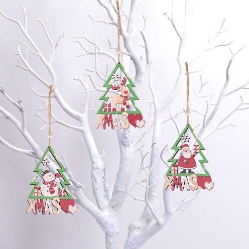 Snowman Painted Pendant Small Pendant Accessory Pendant Christmas Tree Decoration Wooden 2020 Christmas Decoration Old Man