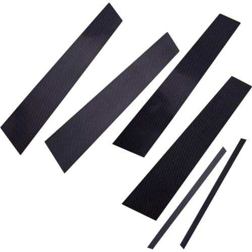 6Pcs PC Carbon Fiber Style Door Window B Pillar Post Cover Trim Sticker Fit for Honda Civic 2006 2007 2008 2009 2010 2011 4DR