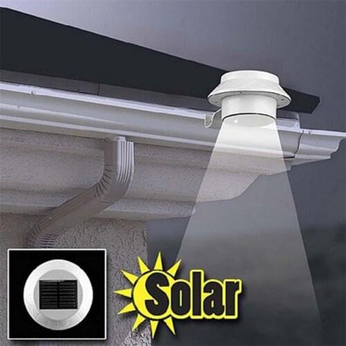 LED Solar Power Gutter Spot Light Outdoor Garden Fence Roof Security White Lamp Energy Saving Protection
