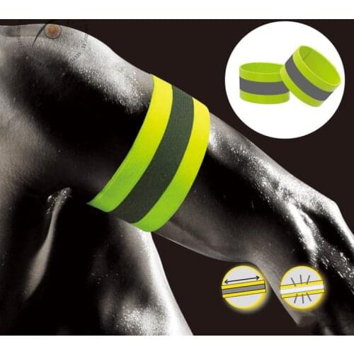 Reflective Bands Elasticated Armband Wristband Ankle Leg Straps Safety Reflector Tape Straps for Night Jogging Walking Biking