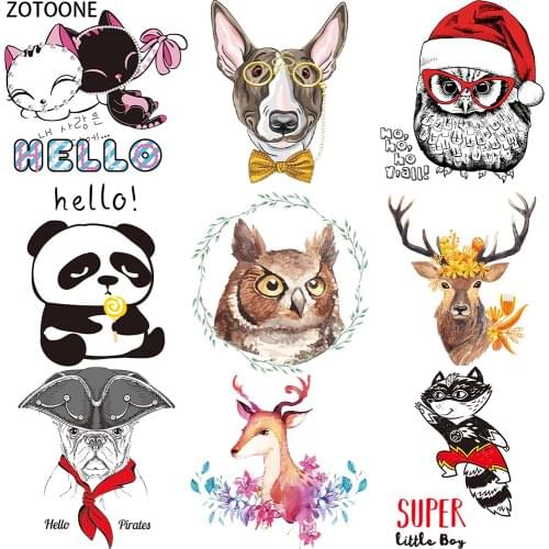 ZOTOONE Lovely Cartoon Animal Iron on Applications Stickers on Clothes DIY Heat Transfer Washable Application Thermo Stickers E