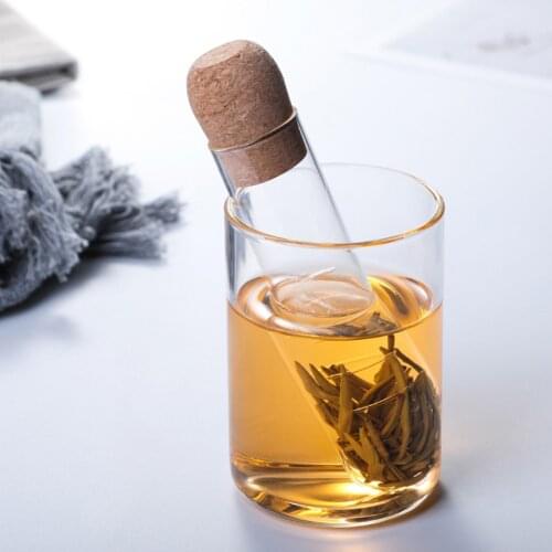 Creativity Portable Glass Tea Tube Heat Resistant Tea Strainer Transparent Steeper Tube For Indoors Outdoor Jar Utensil Supplies